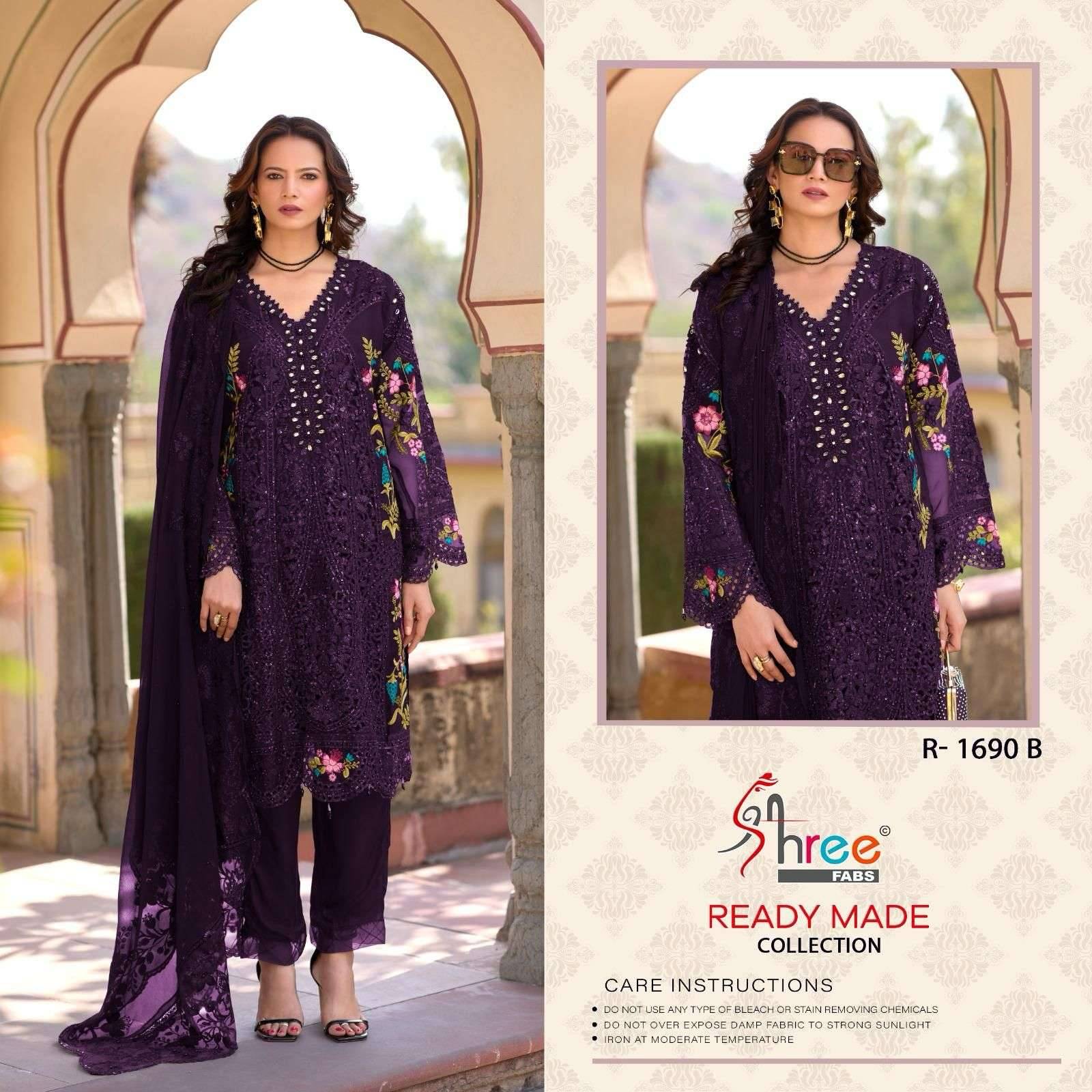 1690 Colors BY Shree fabs 1690 a TO 1690 d SERIES Pakistani Stylish Beautiful Colourful Printed & ragga chiffon readymade Dresses At Wholesale Price